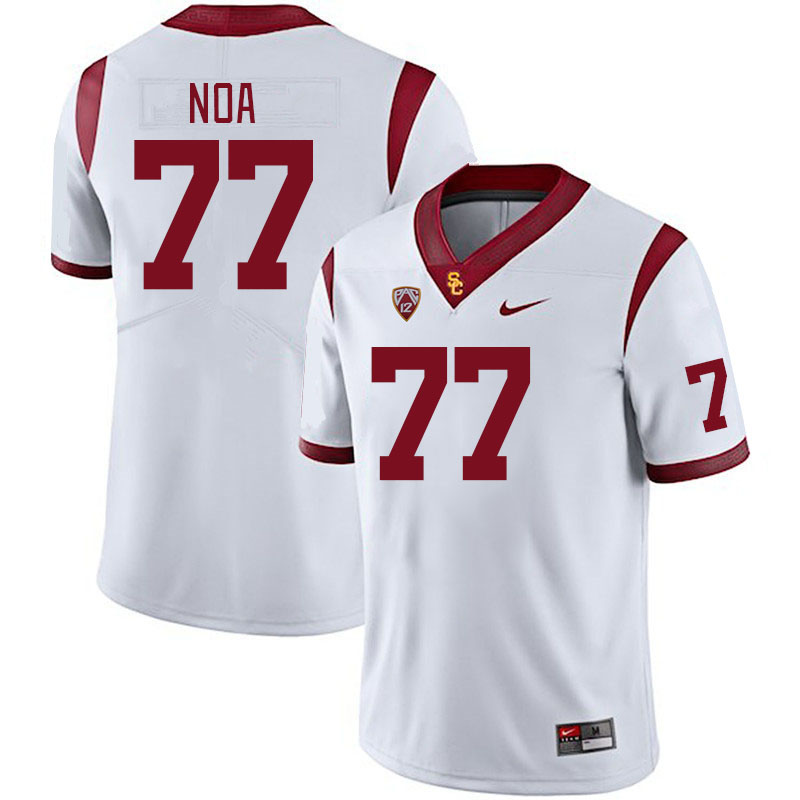 Men #77 Alani Noa USC Trojans College Football Jerseys Stitched Sale-White - Click Image to Close